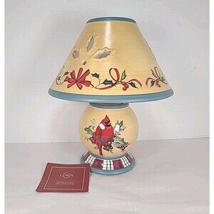 Lenox Winter Greetings Everyday Candle Lamp Cardinal Motif Tea Light Votive 10"